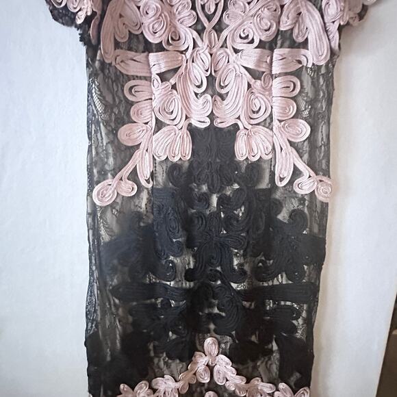 JS Collections Soutache Quill Overlay Lace Dress Sz 16 Midi Whimsygoth Wedding - Picture 5 of 16